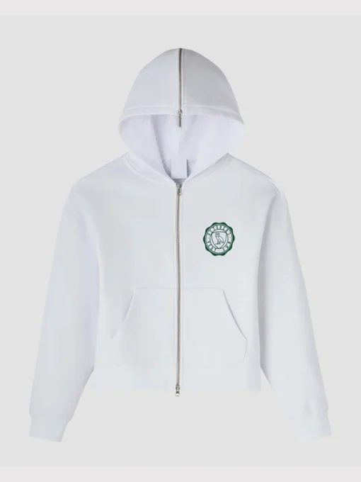 Athletics club split ovo full zip hoodie white
