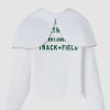 Athletics club split ovo zip up hoodie white