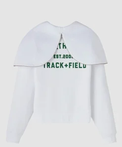 Athletics club split ovo zip up hoodie white