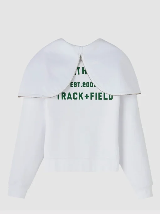 Athletics club split ovo zip up hoodie white