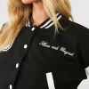 Boohoo Above and Beyond Crop Varsity Jacket