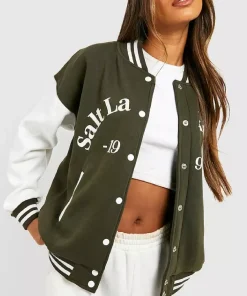 Boohoo Salt Lake Colour Block Varsity Jacket