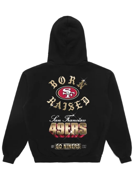 Born x raised black san francisco 49ers chrome rocker hoodie