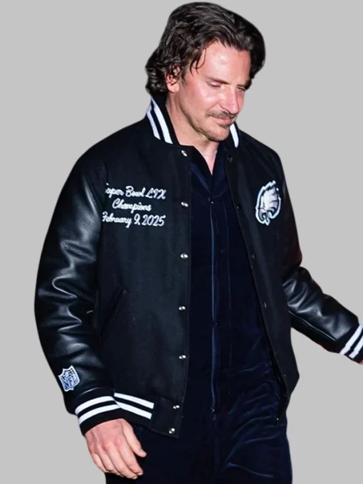 Bradley cooper eagles black varsity jacket