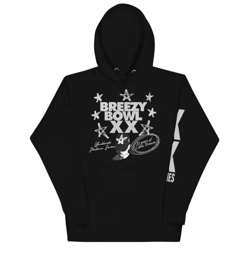 Breezy Bowl Tour Chris Brown Merch Black Hoodie