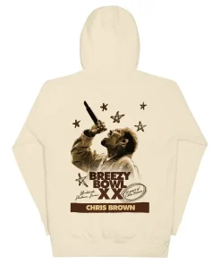 Breezy Bowl XX Tour Chris Brown Merch Off White Hoodie
