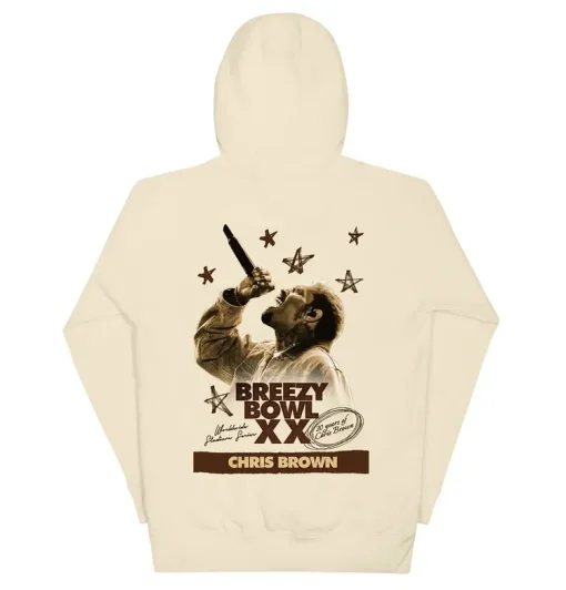 Breezy Bowl XX Tour Chris Brown Merch Off White Hoodie
