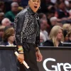 Dawn staley louis vuitton black leather jacket