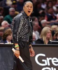 Dawn staley louis vuitton black leather jacket