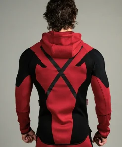 Deadpool performance hoodie red and black