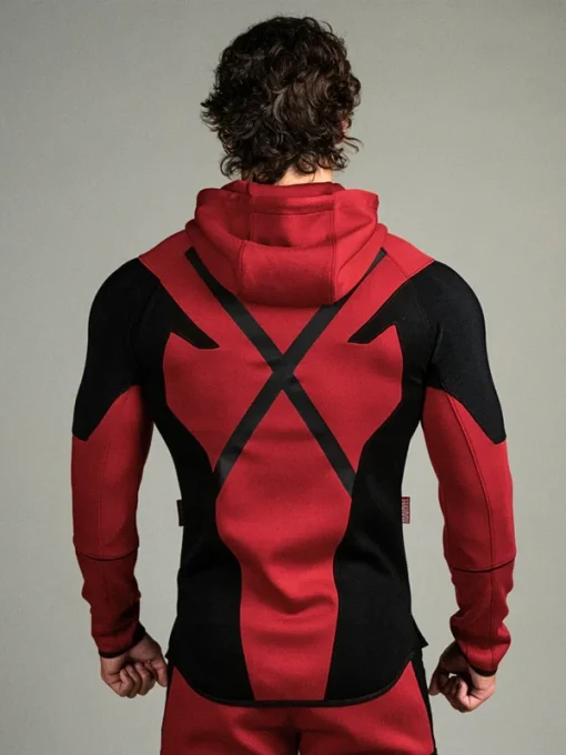 Deadpool performance hoodie red and black