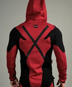 Deadpool red and black hoodie
