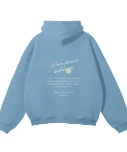 Dear Person Behind Me Black Hoodie Blue