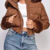 Dope thief liz caribel sierra brown fur quilted jacket