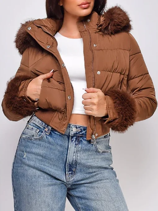 Dope thief liz caribel sierra brown fur quilted jacket