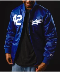 Jackie robinson dodgers jacket blue