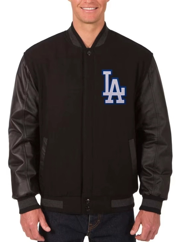 La dodgers black varsity jacket