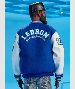 LeBARBIE Barbie Signature Lebron James Kenbassadors Ken Doll Blue Varsity Jacket