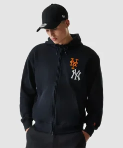 Mlb subway series black zip front hoodie