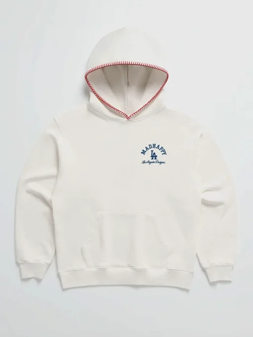 Madhappy dodgers fleece hoodie white