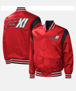 Men's 23XI Racing Starter Red Force Play Full-Snap Varsity Jacket