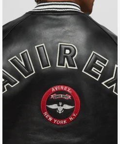 Mens Avirex Stadium Bomber Jacket Black