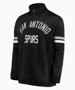 Mens san antonio spurs g iii sports by carl banks black veteran tricot full zip track jacket