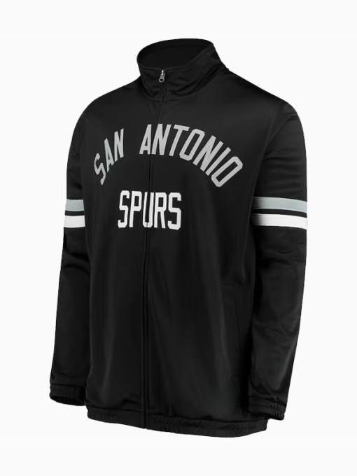 Mens san antonio spurs g iii sports by carl banks black veteran tricot full zip track jacket