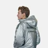 Mercedes F1 Grand Prix George Russell Silver Puffer Jacket