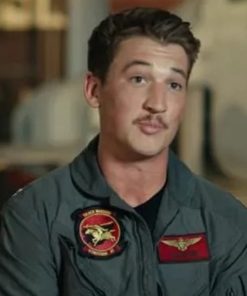 Miles teller top gun maverick 2022 green jacket with patches