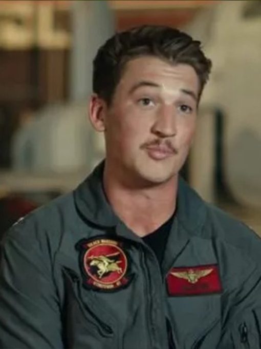 Miles teller top gun maverick 2022 green jacket with patches