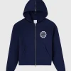 Ovo athletics club split full zip hoodie blue