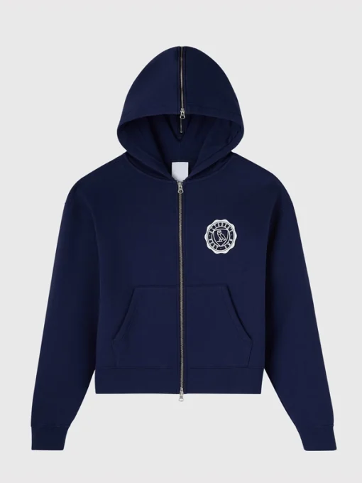 Ovo athletics club split full zip hoodie blue