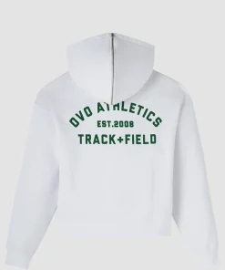 Ovo athletics club split full zip hoodie white