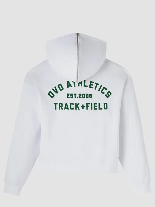 Ovo athletics club split full zip hoodie white