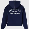 Ovo athletics club split zip up hoodie blue