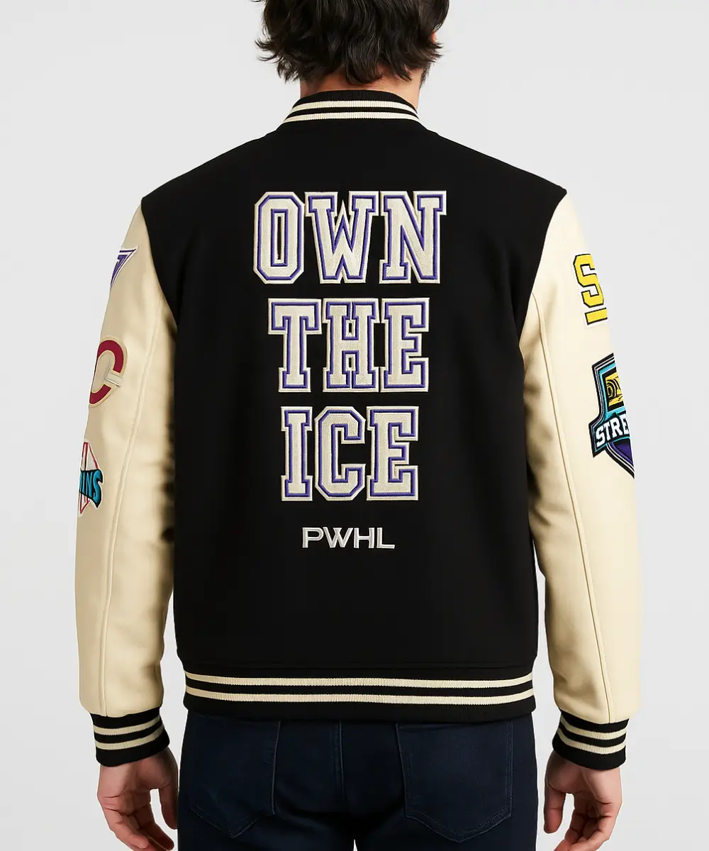 PWHL Peace Collective Own the Ice Letterman Jacket