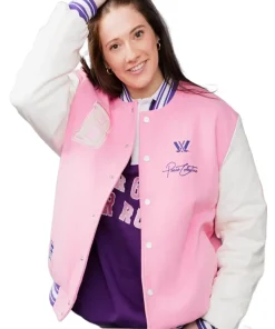 PWHL x Barbie by Peace Adult Letterman Jacket Pink