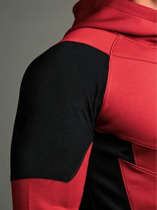 Red and black deadpool performance hoodie