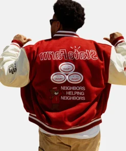 State Farm Travis Scott Cactus Jack Maroon Varsity Jacket