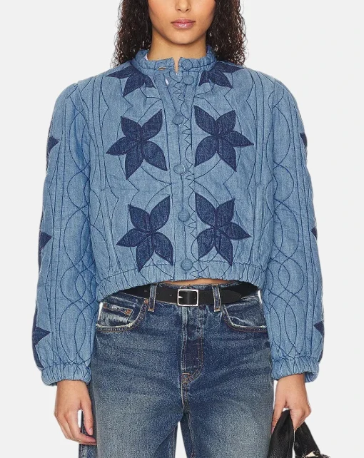 Sweet Magnolias Maddie Blue Floral Jacket