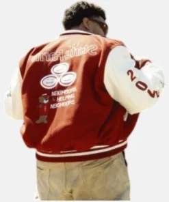 Travis Scott Cactus Jack Coachella x State Farm Maroon Varsity Jacket