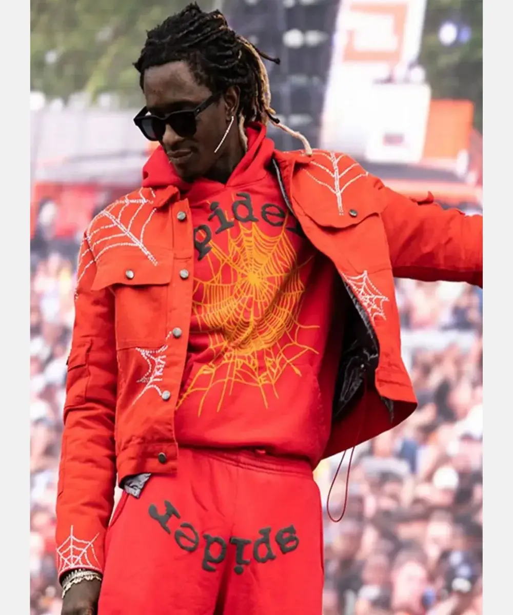 Young Thug Spider Red Jacket Men