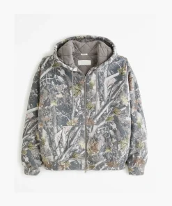 Abercrombie essential quilted full zip hoodie