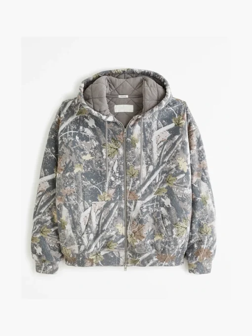Abercrombie essential quilted full zip hoodie