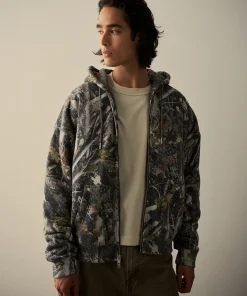 Abercrombie quilted camo hoodie