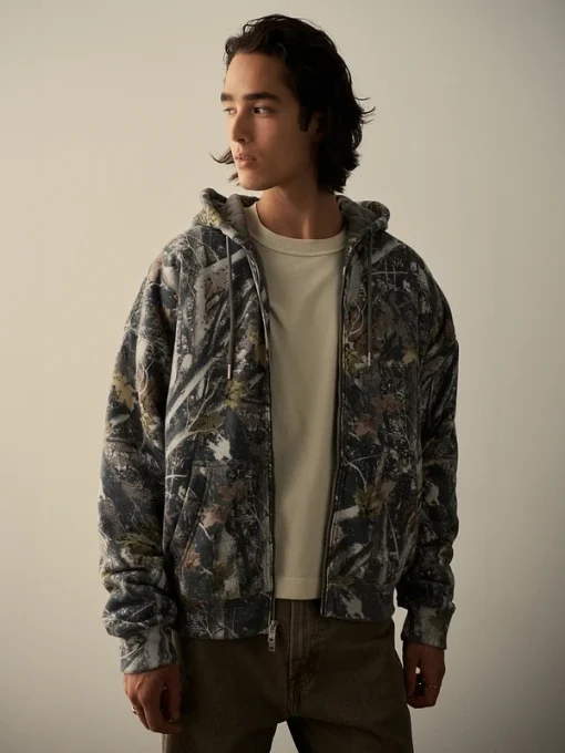 Abercrombie quilted camo hoodie