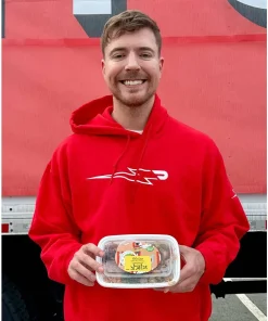 jimmy mr beast doordash red hoodie