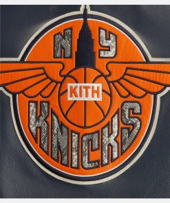 the New York Knicks Kith & AVIREX Legend Leather Bomber Jacket