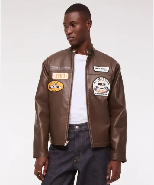 Abercrombie Men's McLaren Leather Racer Jacket